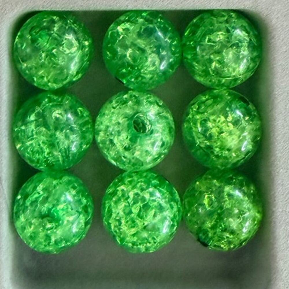 #8143 -  5-piece pack of cracked glass beads in the color shown above - 16mm